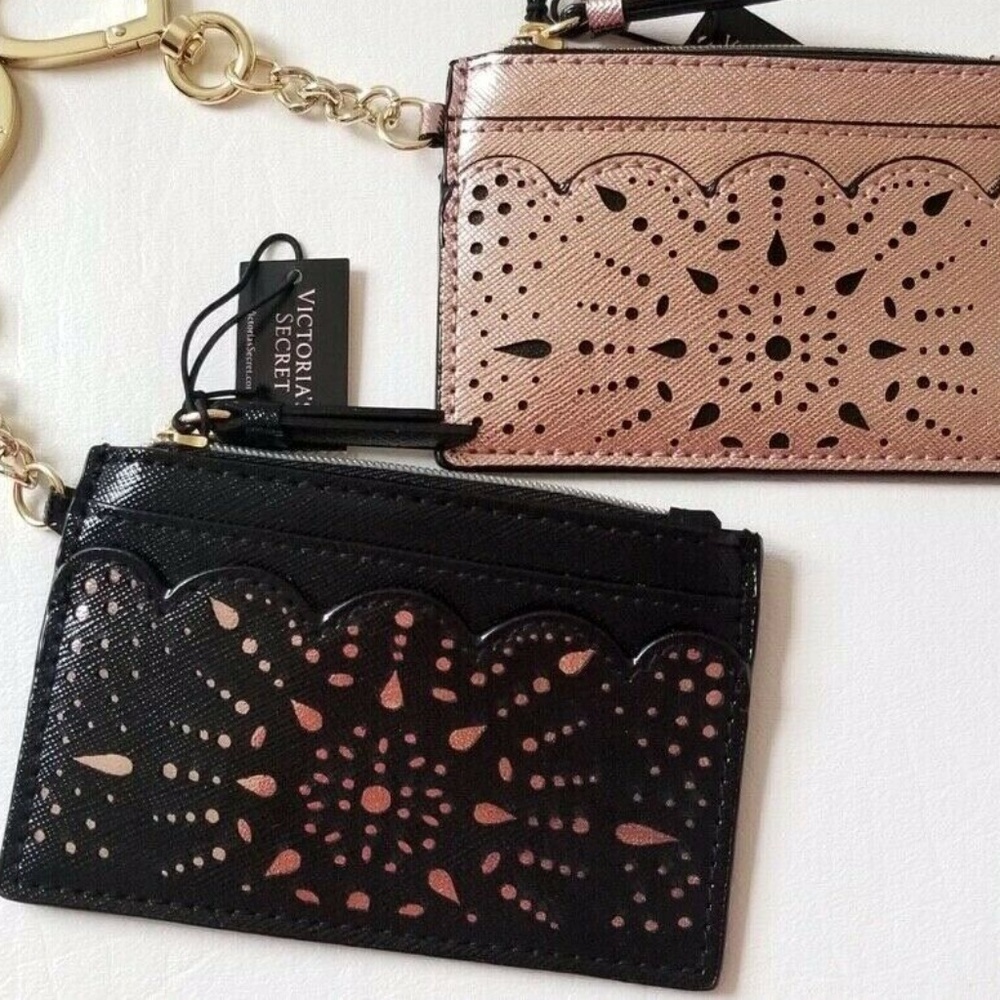 Victoria's Secret Laser floral Metallic Card Case - Picture 3 of 7